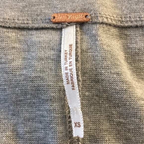 Free People Looking Back lace up top Size XS| Grey | NWOT - Picture 5 of 9